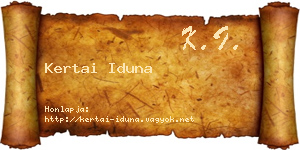 Kertai Iduna névjegykártya